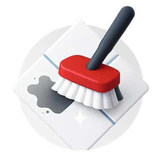 Fachgerechte mechanische Entfernung sichtbarer Verunreinigung: