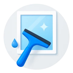 Reinigung der Glasoberflächen 